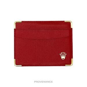 🔴 Rolex Card Holder Wallet - Red Leather